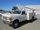 1991 FORD F-SUPER DUTY UTILITY TRUCK W/ BUCKET LIFT