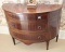 Pair of antique inlaid half-moon Mahogany 3 drawer chests commode tables