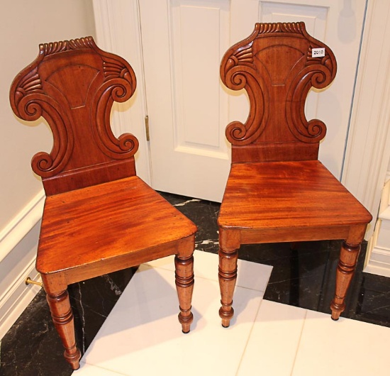 2 Wood Carved Chairs