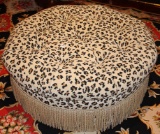 Leopard Print Round Ottoman