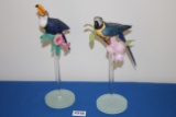 Porcelin birds on stand