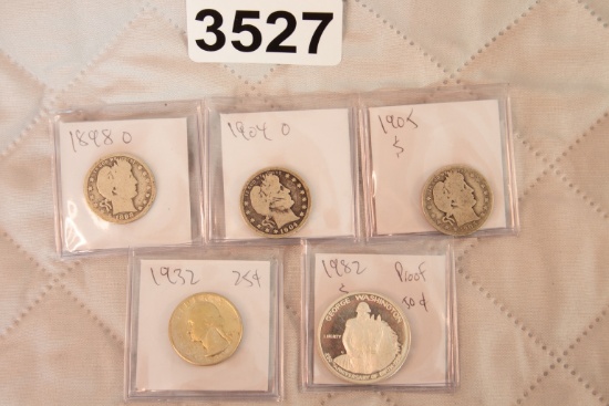 $1.50 Face Value US Silver Coins, 5 Coins