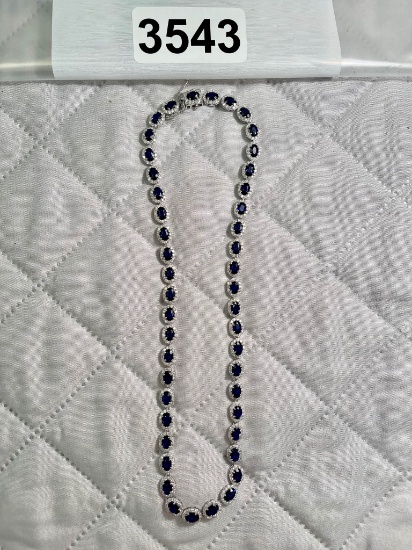 14K Sapphire & Diamond Necklace