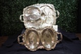 2 Silver Serving Trays