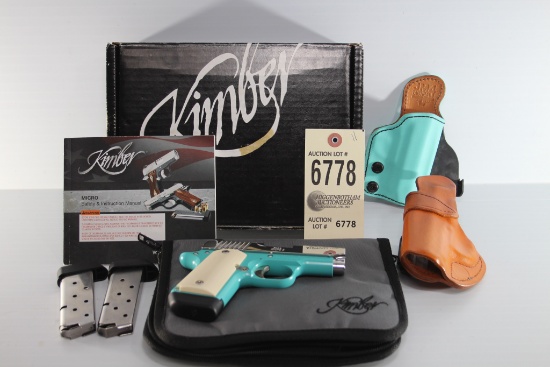 Kimber, Micro9 Bel Air chrome and teal, 9mm pistol