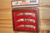 07 Winchester 3 pc. Pocket Knife Collectors Set-Duck, Deer, Trout