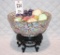 Oriental bowl & stand w/fruit