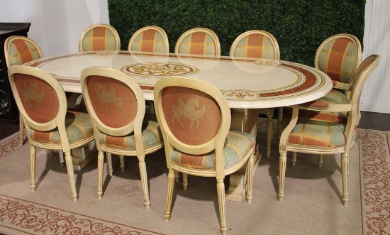 Marble topped dining table & chairs