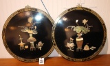 Pair of oriental wall plaques