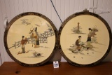 Pair of oriental wall plaques