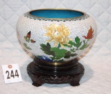 Cloisonne bowl on stand