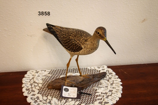 Greater Yellowlegs Carving, Lloyd Johnson