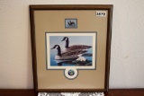 50th Ducks Unlimited James Partee Canadian Geese print with stamp