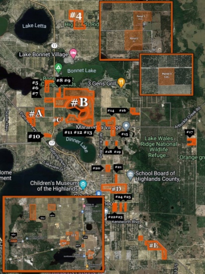 1,483 Total Acres In 74 Lots, Highlands County, FL