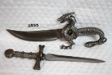2 decorative oriental knives