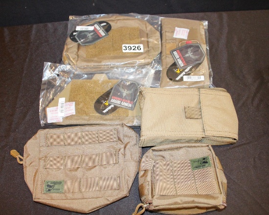 6 Assorted Tan Tactical Pouches