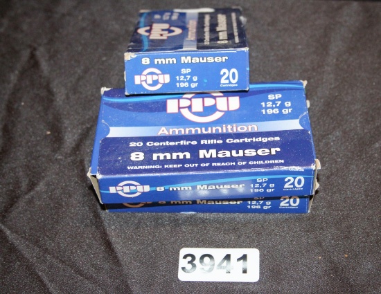 8mm Mauser PPU Ammo 3 Boxes