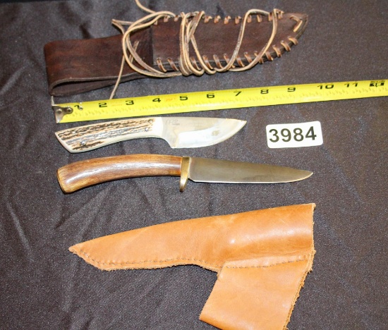 3 - Fixed Blade Hunting Knives with Sheathes