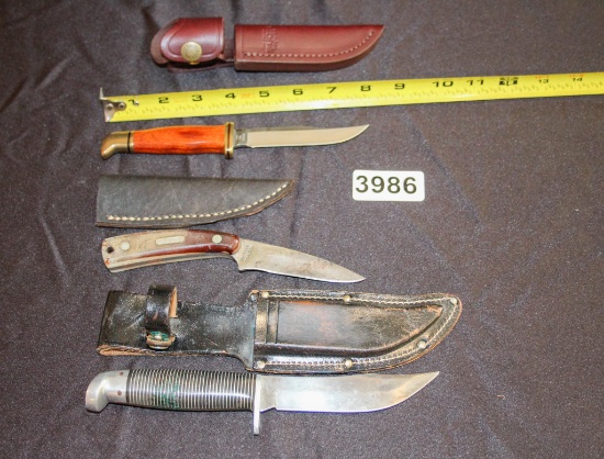 3 - Fixed Blade Knives with Sheathes