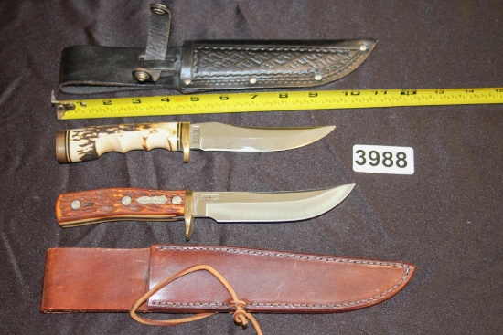 2 - Schrade Hunting Knives with Belt Sheathes
