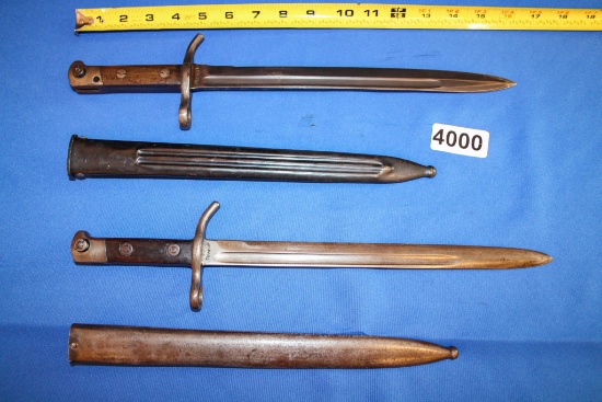 2 - 16" Rifle Bayonets with ScabbaRds..