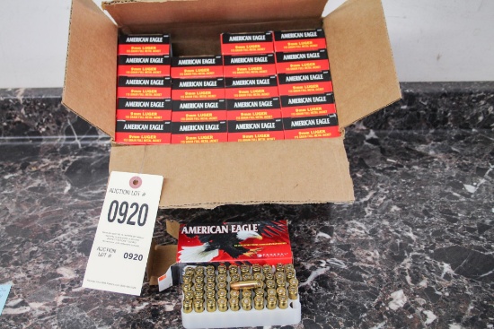 9 MM American Eagle Ammo 20 Boxes - 1,000 Rds. Total