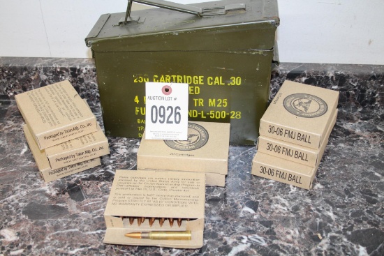 30-06 Talon Mfg. 9 Boxes In Ammo Can 180 Rds. Total
