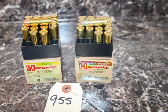 Hornady Ammo 454 Casual & 44-40 Win, 2 Partial Boxes - 38 Rds. Total