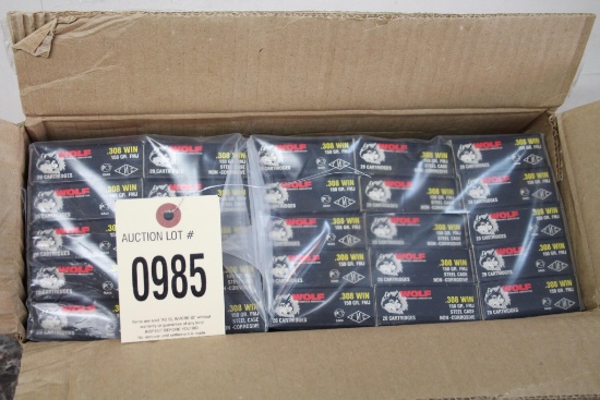 .308 Win Wolf Ammo Full 500 Rod.Case