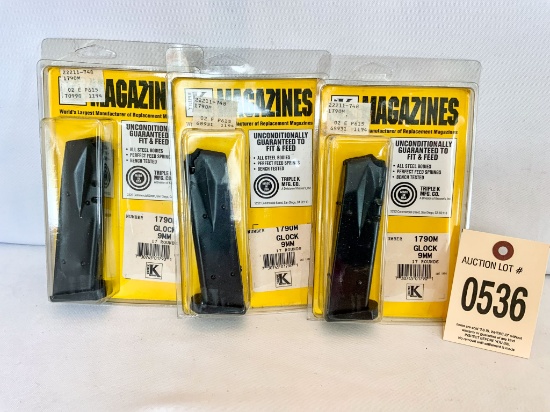 3 Magazines 9MM