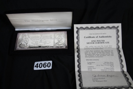 1995 One pound $1000 Silver Dollars