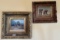 Hand Painted Giraffes in ornate gold frame