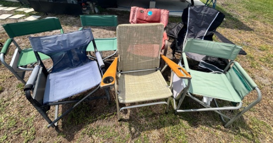 Grouping of fold-up chairs