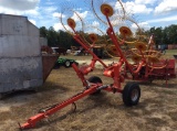 (588)GRIZZLY 8 WHEEL HAY RAKE