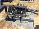 SKID STEER POST HOLE DIGGER W/ 2 AUGER BITS