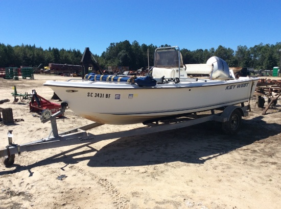(102)1999 KEY WEST 17' CENTERCONSOLE BOAT