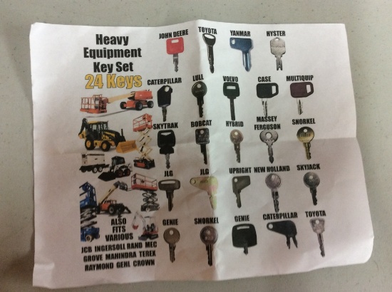 (55)SET OF 24 HEAVY EQUIPMENT KEYS