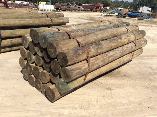 (251)BUNDLE OF 25 - 7" X 8' ROUND WOOD POST