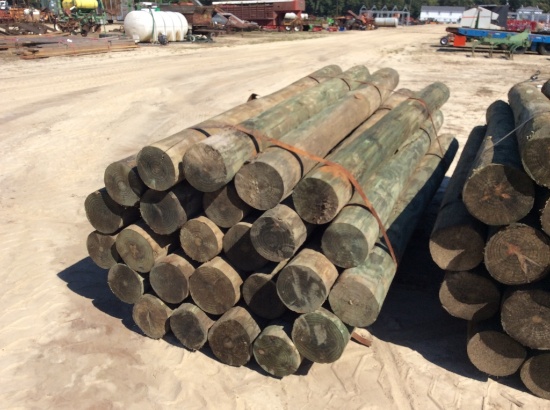 (259)BUNDLE OF 25 - 7" X 8' ROUND WOOD POST