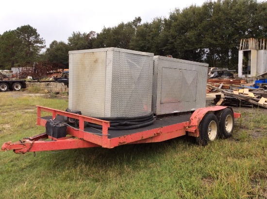 (436B)SANBLASTER & AIR COMPRESSOR ON TRAILER