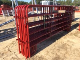 (120)10 - 12' CORRAL PANELS W/ 4' WALK THRU - RED