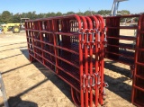 (122)10 - 12' CORRAL PANELS W/ 4' WALK THRU - RED