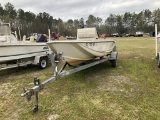 (616)SCOUT BOAT ON TRAILER - SALVAGE - NO TITLE