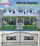 (474)20' WROUGHT IRON ENTRY GATE - SQUARE 2 DEER
