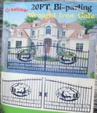 (555)20' WROUGHT IRON ENTRY GATE - OVAL - 2 DEER