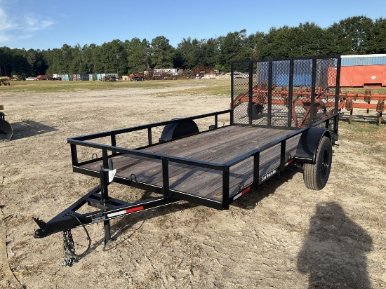 (638)2022 CLAY'S 76" X 12' S.A. UTILITY TRAILER