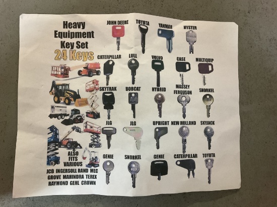 (103)SET OF 24 HEAVY EQUIPMENT KEYS