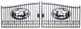 (178)20' WROUGHT IRON ENTRY GATE - OVAL - 2 DEER