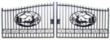 (491)20' WROUGHT IRON ENTRY GATE - OVAL - 2 DEER