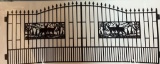 (514)20' WROUGHT IRON ENTRY GATE - SQUARE - 2 DEER